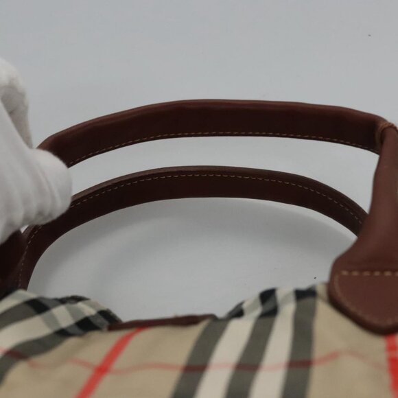 Burberrys Nova Check Hand Bag Canvas Beige Auth - Picture 8 of 16